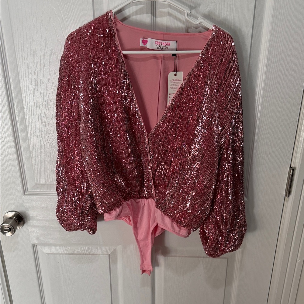Sequin Pink Bodysuit